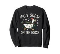 Jolly Goose On The Loose Funny Christmas Holiday Goose Sudadera