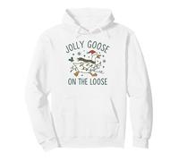 Jolly Goose On The Loose Funny Christmas Holiday Goose Sudadera con Capucha