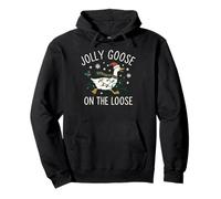 Jolly Goose On The Loose Funny Christmas Holiday Goose Sudadera con Capucha