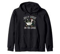 Jolly Goose On The Loose Funny Christmas Holiday Goose Sudadera con Capucha