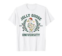 Jolly Goose University Silly Funny Christmas Holiday Goose Camiseta