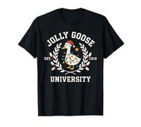 Jolly Goose University Silly Funny Christmas Holiday Goose Camiseta