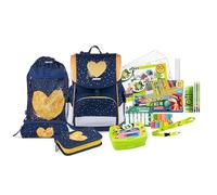 JOLLY Juego de Mochilas Escolares Ergonomic Flexi, 46 Piezas, Incl. Bolsa de Deporte, Estuche sacudidor y Estuche con Resorte, Respaldo Regulable en Altura con Sistema de Empuje