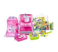 JOLLY Juego de Mochilas Escolares Ergonomic Flexi, 46 Piezas, Incl. Bolsa de Deporte, Shaking Penny y Spring Penny, Respaldo Regulable en Altura con Sistema de Empuje