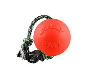 Jolly Pets Romp-n-Roll - Juguete de Cuerda y Bola para Perro, 10,9 cm, tamaño pequeño, Color Naranja