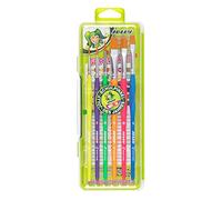 JOLLY Pinceles triangulares, set de pinceles con 3 pinceles de pelo y 3 pinceles de cerda, colores neón, set de pinceles escolares del año 2017, pinceles de pelo Toray