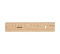 JOLLY Regla de madera universal de 15 cm, irrompible, color natural, para escuela, calculadora, dibujo, escritura, compacta, resistente, ideal para estuches y mochilas escolares