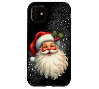 Jolly Santa Claus Face, Holly & Sparkles - Festive Christmas Carcasa para iPhone 11