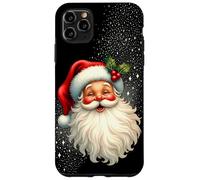 Jolly Santa Claus Face, Holly & Sparkles - Festive Christmas Carcasa para iPhone 11 Pro MAX