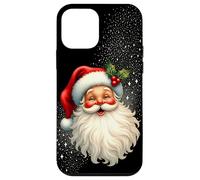 Jolly Santa Claus Face, Holly & Sparkles - Festive Christmas Carcasa para iPhone 12 Mini