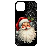 Jolly Santa Claus Face, Holly & Sparkles - Festive Christmas Carcasa para iPhone 14 Plus