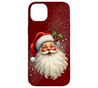 Jolly Santa Claus Face, Holly & Sparkles - Festive Christmas Carcasa para iPhone 14 Plus