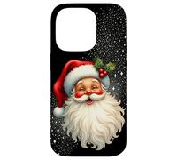 Jolly Santa Claus Face, Holly & Sparkles - Festive Christmas Carcasa para iPhone 14 Pro