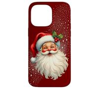 Jolly Santa Claus Face, Holly & Sparkles - Festive Christmas Carcasa para iPhone 14 Pro MAX
