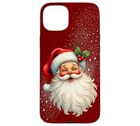 Jolly Santa Claus Face, Holly & Sparkles - Festive Christmas Carcasa para iPhone 15 Plus