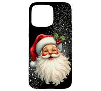 Jolly Santa Claus Face, Holly & Sparkles - Festive Christmas Carcasa para iPhone 15 Pro MAX