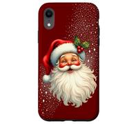 Jolly Santa Claus Face, Holly & Sparkles - Festive Christmas Carcasa para iPhone XR