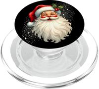 Jolly Santa Claus Face, Holly & Sparkles - Festive Christmas PopSockets PopGrip para MagSafe
