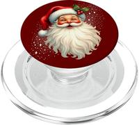 Jolly Santa Claus Face, Holly & Sparkles - Festive Christmas PopSockets PopGrip para MagSafe