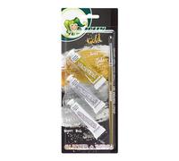 JOLLY Super Tempera Glitter Paints, pintura en oro, plata y blanco opaco, incl. pincel dorado, colores brillantes y opacos, se puede utilizar sin diluir o con agua