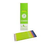 JOLLY Superstick Rainbow lápices de colores, 4 colores en un lápiz, rosa-morado-azul-amarillo, irrompibles y a prueba de niños, no tóxicos, 12 lápices