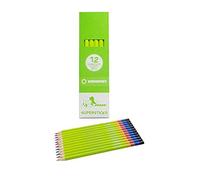JOLLY Superstick Rainbow lápices de colores, lápices de colores, 4 colores en un lápiz, naranja-verde-azul-amarillo, a prueba de niños y de roturas, no tóxico, 12 lápices