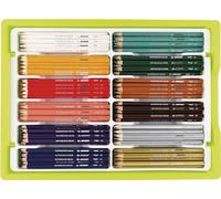 JOLLY Supersticks Delta Big Box, estuche de guardería con 240 lápices de colores, 12 colores, colores suplementarios, colores vivos y brillantes, apilables, forma ergonómica