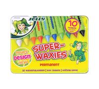 JOLLY Superwaxies, lápices de cera para niños, 10 piezas en estuche metálico, di
