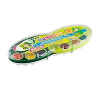 JOLLY Twintabs caja de pintura escolar 12, 12 colores opacos, incl. blanco opaco y 2 pinceles en estuche de plástico, con sistema Easy-Click, paletas de pintura intercambiables