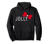 Jolly with A Red Christmas Bow Sutil Minimal Funny Holiday Sudadera con Capucha