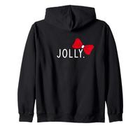 Jolly with A Red Christmas Bow Sutil Minimal Funny Holiday Sudadera con Capucha