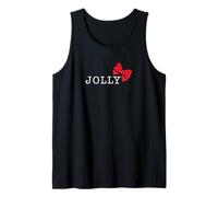 Jolly with A Red Polka Dot Bow Sutil Christmas Holiday Camiseta sin Mangas