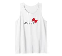 Jolly with A Red Polka Dot Bow Sutil Christmas Holiday Camiseta sin Mangas