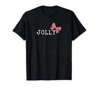 Jolly with A Red Striped Bow Sutil Christmas Holiday Camiseta