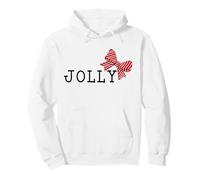 Jolly with A Red Striped Bow Sutil Christmas Holiday Sudadera con Capucha
