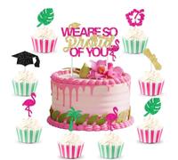 Jollyboom Decoraciones tropicales para fiesta de graduación, 25 piezas hawaianas We Are So Proud of You, decoraciones de fiesta de graduación para la clase de 2026 Felicitaciones graduadas de verano