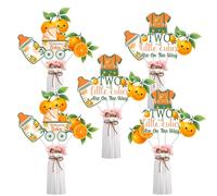 Jollyboom Two Little Cuties - Decoración para baby shower, dos pequeñas cuties están en camino, centro de mesa para decoración de baby shower para interiores y exteriores