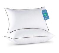 JOLLYVOGUE - 2 almohadas para dormir, almohadas de cama con cremallera, alternativa con relleno de fibra de felpa para espalda, estómago, dormir de lado