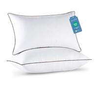 JOLLYVOGUE - 2 almohadas para dormir, almohadas de cama con cremallera, alternativa con relleno de fibra de felpa para espalda, estómago, dormir de lado