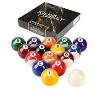 JOLORLY Juego de bolas de billar - Tamaño reglamentario de 2-1/4 pulgadas, peso profesional de 6 onzas, resina pura de grado AAA, bolas de mesa de billar para torneo, bar, sala de juegos y regalos