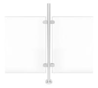 Jolre Barandilla para Escaleras de 110 cm, Postes de Barandilla de Cristal y Acero Inoxidable, para Balcón y Piscina, con Soportes