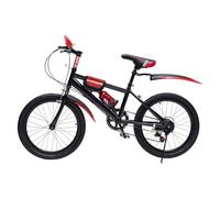 Jolre Bicicleta de montaña, bicicleta infantil de 20 pulgadas, bicicleta de montaña infantil de 7 velocidades, bicicleta para niños y niñas, con portabotellas y guardabarros (Rojo)