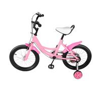 Jolre Bicicleta para niños, bicicleta de 16 pulgadas para niños y niñas, bicicleta infantil con ruedas estabilizadoras, sillín ajustable, adecuada para niños de 5 a 8 años (rosa)