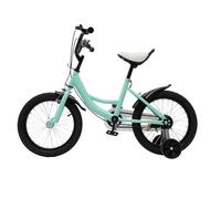 Jolre Bicicleta para niños, bicicleta de 16 pulgadas para niños y niñas, bicicleta infantil con ruedas estabilizadoras, sillín ajustable, adecuada para niños de 5 a 8 años (verde)
