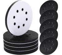 Jolsaawie 10 almohadillas de interfaz de densidad suave de 5 pulgadas, 8 agujeros de gancho y bucle, almohadilla de respaldo de almohadilla de interfaz de lijado