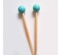 Jolsaawie 2 palos de goma suave con mango de madera para campanas de xilófono Glockenspiel, instrumentos musicales, piezas de color negro