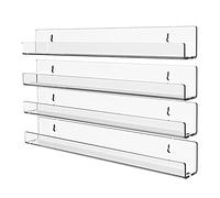 Jolsaawie 4 Piezas Estante Flotante Transparente de AcríLico, Estante Montada en la Pared Invisible, Estante de Registro Organizador de Juguetes de ExhibicióN de Imagen