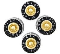 Jolsaawie 4 pomos de control de velocidad de tono de volumen para piezas de guitarra eléctrica estilo LP, dorado transparente