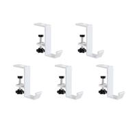 Jolsaawie 5 ganchos de mesa de bloqueo de una sola capa, gancho para bolsa de estudiantes, escritorio de oficina, móvil, gancho de mesa auxiliar, color blanco