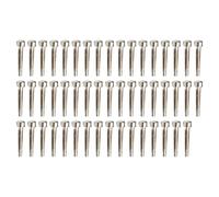 Jolsaawie 50 pines de metal para pastilla, cierre de una palabra, 3 x 21 mm/5 mm (diámetro de 3 mm), varillas de tornillo plateadas